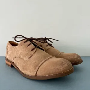 Clarks Exton Oxford Cap Toe Lace Up Tan Suede Derby Shoes