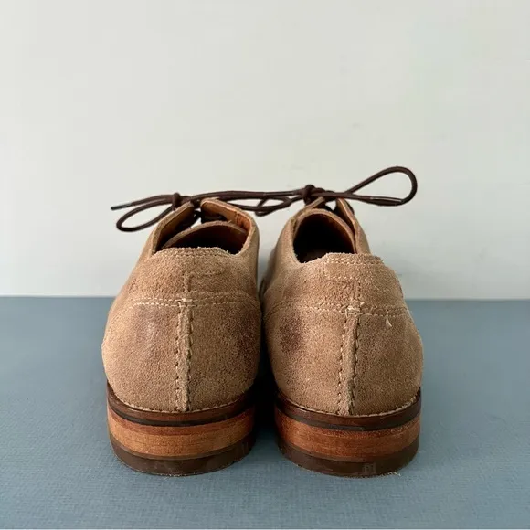 Clarks Exton Oxford Cap Toe Lace Up Tan Suede Derby Shoes