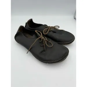 Clarks Janey Mae Oxford Black Leather Shoes Size 9.5
