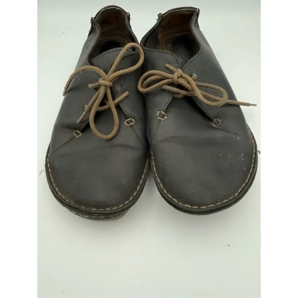 Clarks Janey Mae Oxford Black Leather Shoes Size 9.5
