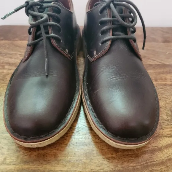 Clarks Originals Brown Beeswax Leather Desert London Oxford Low Ankle Shoes