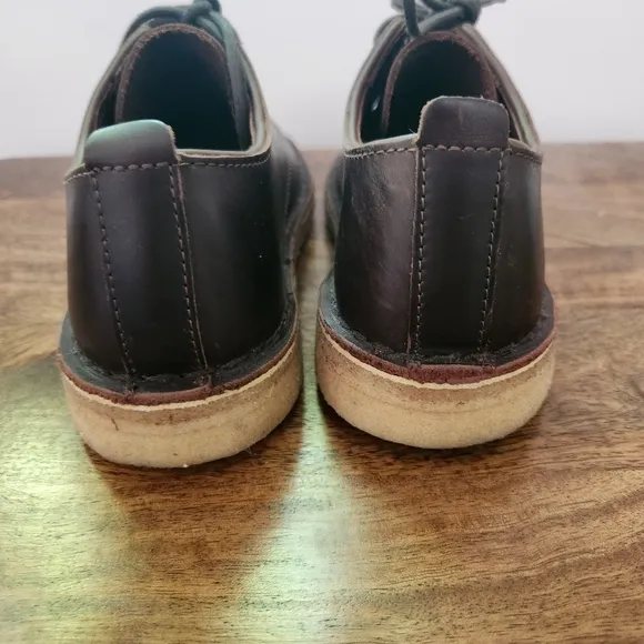 Clarks Originals Brown Beeswax Leather Desert London Oxford Low Ankle Shoes