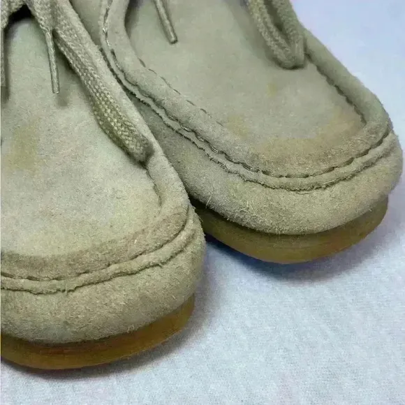 Clarks Padmora Women 9M Shoes Beige Suede Lace Up Comfort Oxford