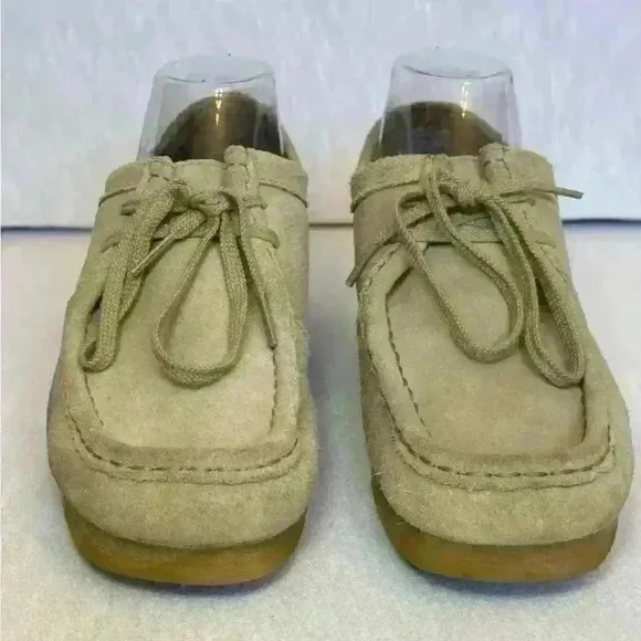 Clarks Padmora Women 9M Shoes Beige Suede Lace Up Comfort Oxford