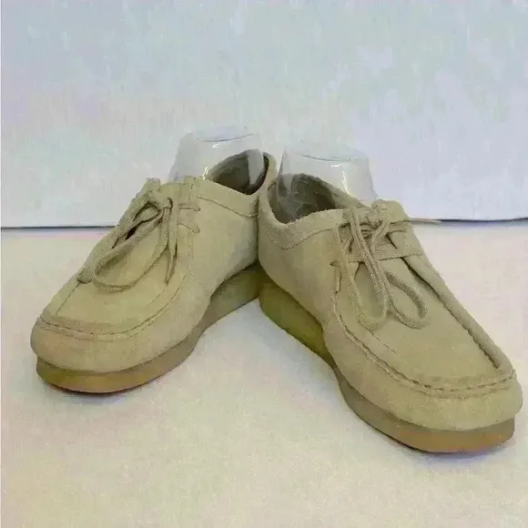 Clarks Padmora Women 9M Shoes Beige Suede Lace Up Comfort Oxford