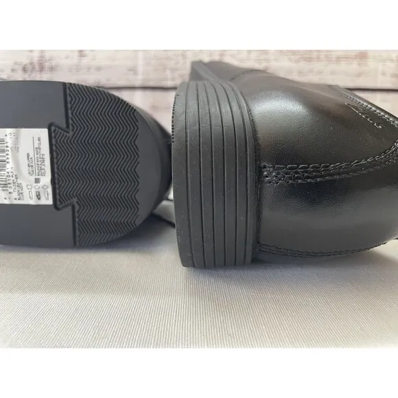 Clarks Tilden Plain II Black Leather Oxford Dress Shoes Men 11.5 New Wit…