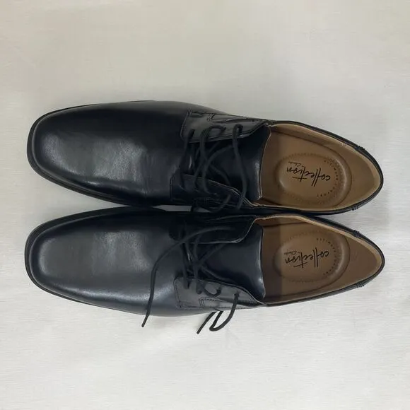 Clarks Tilden Plain II Black Leather Oxford Dress Shoes Men 11.5 New Wit…