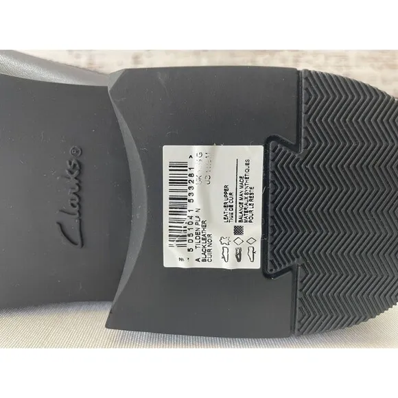 Clarks Tilden Plain II Black Leather Oxford Dress Shoes Men 11.5 New Wit…