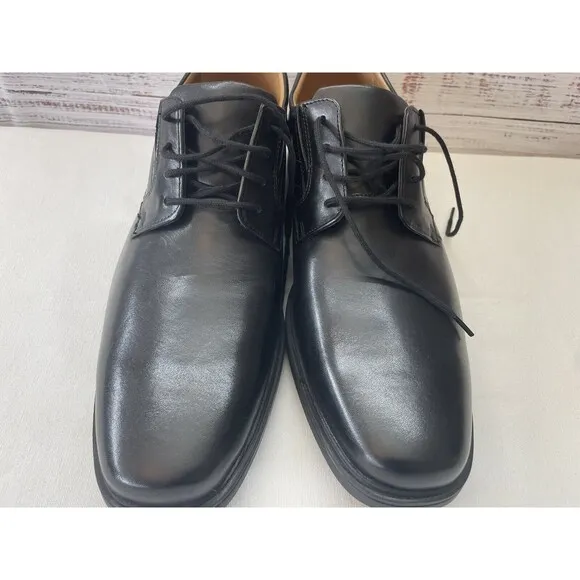 Clarks Tilden Plain II Black Leather Oxford Dress Shoes Men 11.5 New Wit…