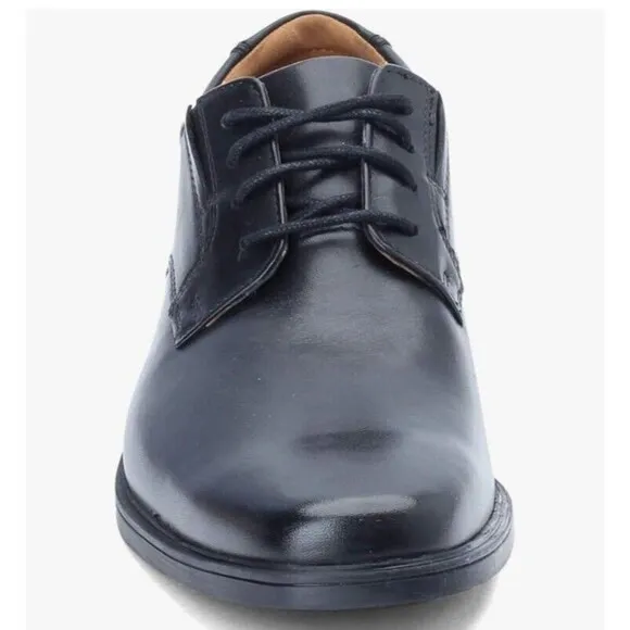 Clarks Tilden Plain II Black Leather Oxford Dress Shoes Men 11.5 New Wit…