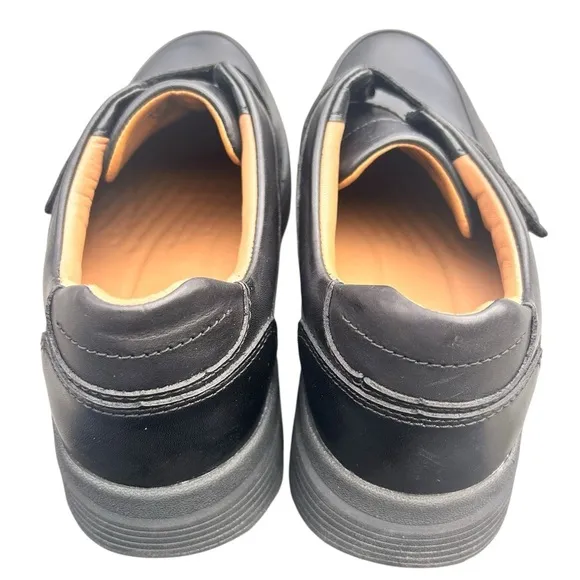 CLARKS Unstructured Un Abode Strap Shoes 11 Black Slip On Comfort Lightweight
