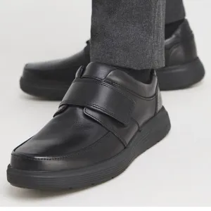 CLARKS Unstructured Un Abode Strap Shoes 11 Black Slip On Comfort Lightweight