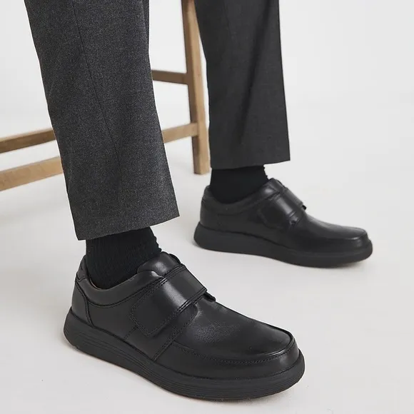 CLARKS Unstructured Un Abode Strap Shoes 11 Black Slip On Comfort Lightweight