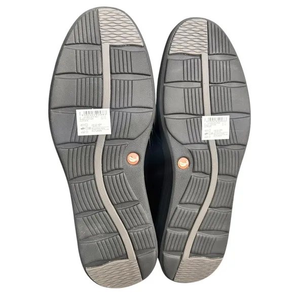CLARKS Unstructured Un Abode Strap Shoes 11 Black Slip On Comfort Lightweight