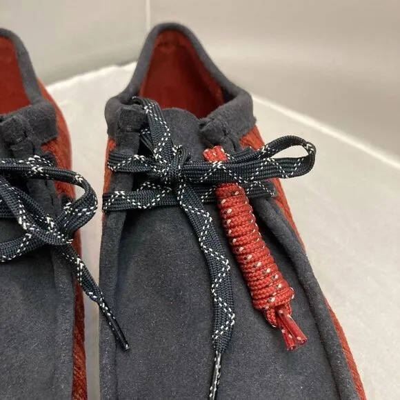 Clarks Wallabee 26168641 Mens Blue Red Canvas Lace‎ Up Chukkas Boots Size 11