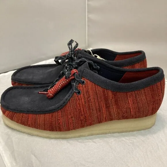 Clarks Wallabee 26168641 Mens Blue Red Canvas Lace‎ Up Chukkas Boots Size 11