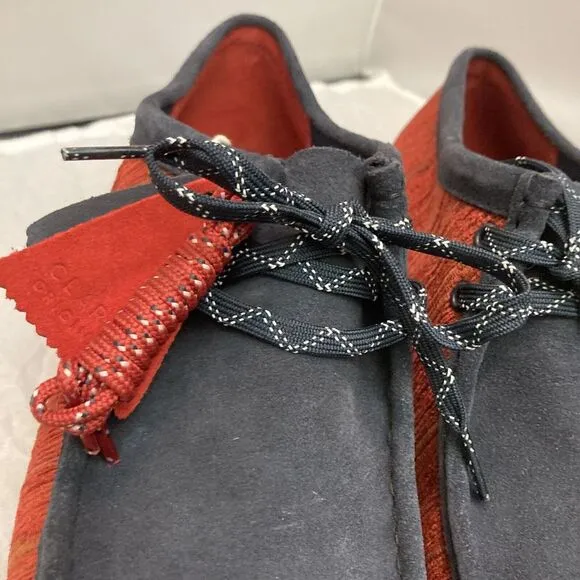 Clarks Wallabee 26168641 Mens Blue Red Canvas Lace‎ Up Chukkas Boots Size 11