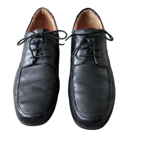 Clarks Unstructured Black Leather  Oxford Derby  Men's Shoes Size 13M