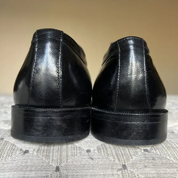 Claudio De Lorena Black Leather Cap Toe Lace Up Oxford Dress Shoes EU 40 US 9.5