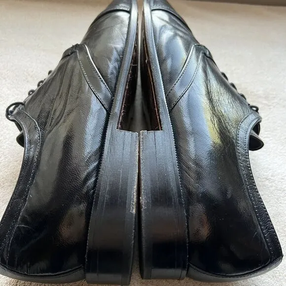 Claudio De Lorena Black Leather Cap Toe Lace Up Oxford Dress Shoes EU 40 US 9.5