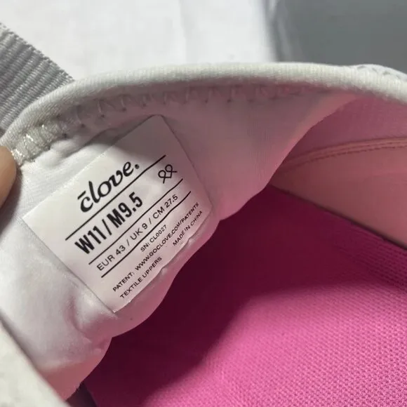 Clove Classic Low-Top Sneakers – Women's 11 – Grey/Pink – New Without Box