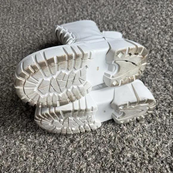 Club Exx Dolls Kill Boots Size 6 White Platform Ice Breaker Combat Six Straps