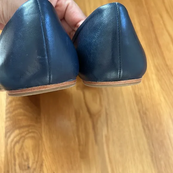 Coach Blue and Black Peep Toe Flats Size 10 B