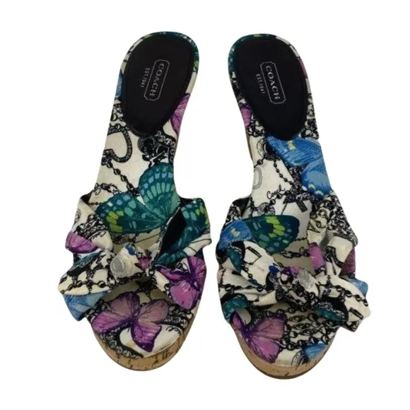 Coach Butterfly Karen Cork Open Toed size 8.5