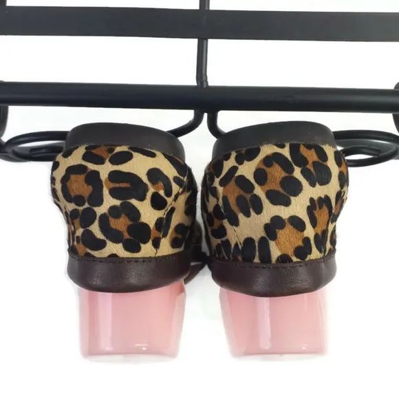 Coach Frederica Brown Multi Animal Print Slip-On Hair Calf Loafer Shoes Women 10
