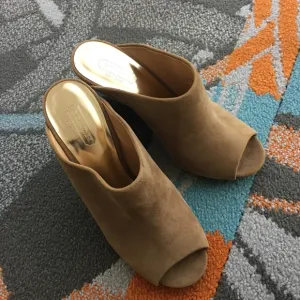 COACH HOLLIE KID SUEDE Wedges SHOES Open Toe-SZ 6