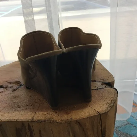 COACH HOLLIE KID SUEDE Wedges SHOES Open Toe-SZ 6