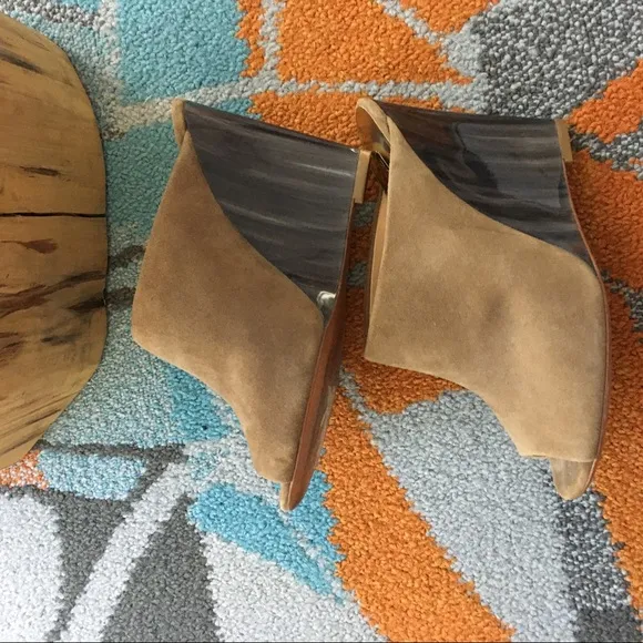 COACH HOLLIE KID SUEDE Wedges SHOES Open Toe-SZ 6