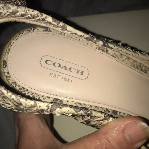 COACH MARITZA SNAKESKIN WEDGES w/Box