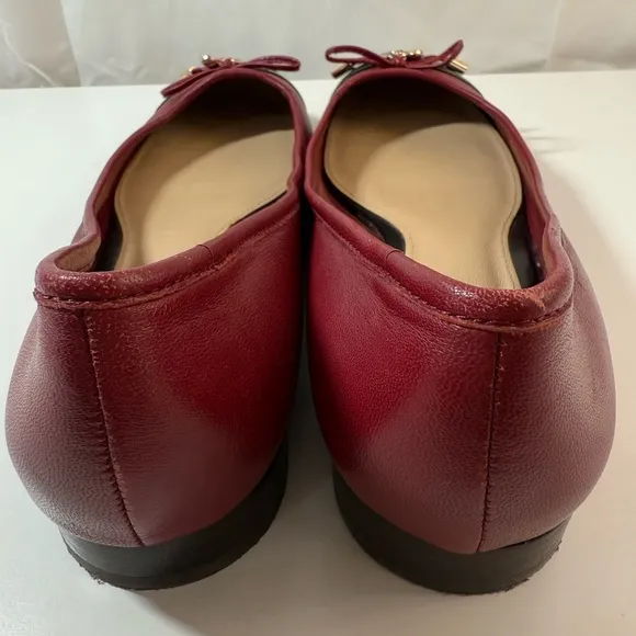 Coach Noella Womens Cherry Black Cap‎ Toe Trinket Bow Ballerina Flats 7.5