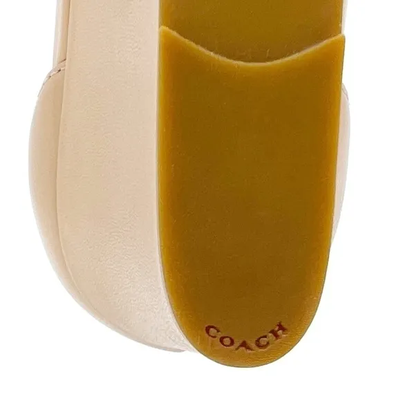 Coach Odetta Wedge Sandal Size 6 Beachwood Tan Leather Strappy Sandals Heels EUC
