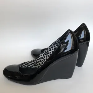 Coach Round Toe Patent Leather Wedges