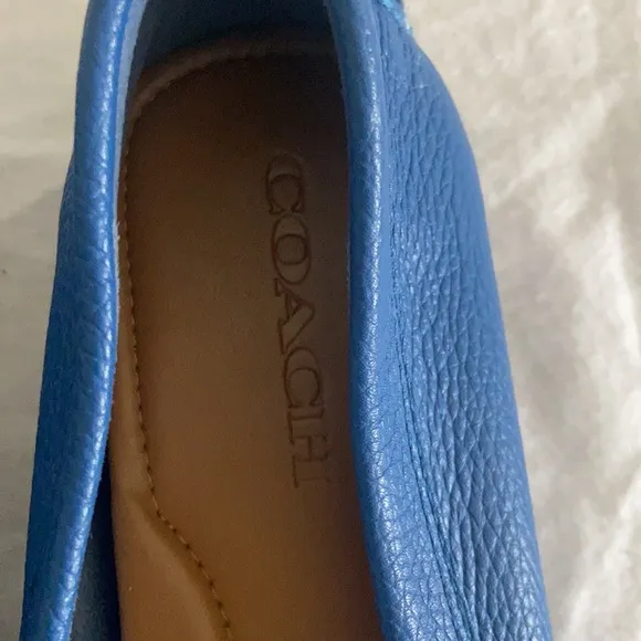 Coach Royal Blue Leather Loafer Flats