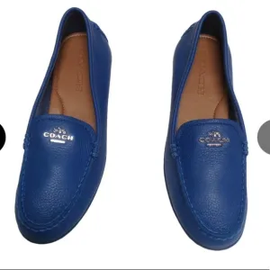 Coach Royal Blue Leather Loafer Flats