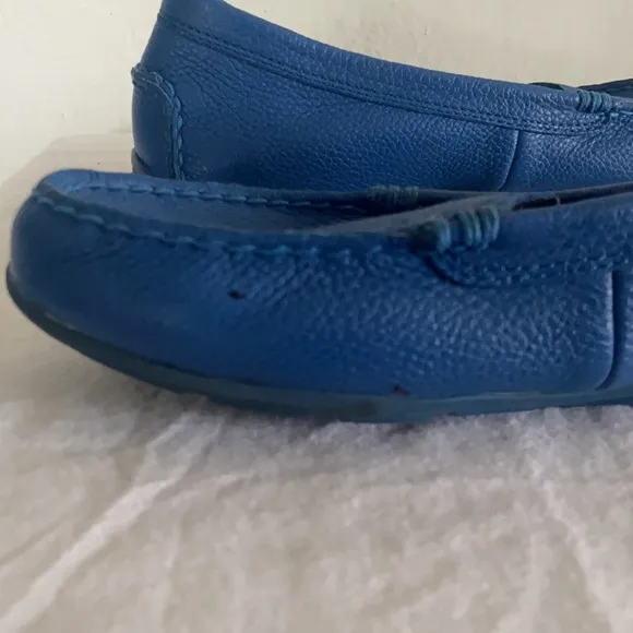 Coach Royal Blue Leather Loafer Flats