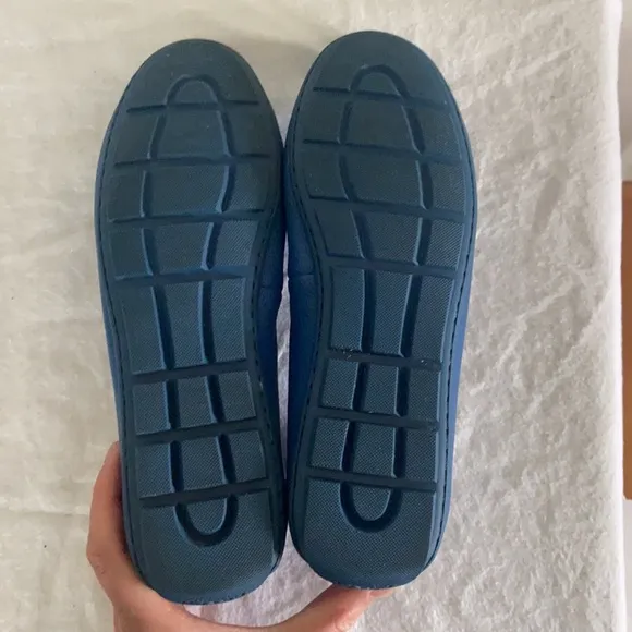 Coach Royal Blue Leather Loafer Flats