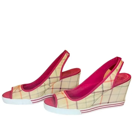 Coach Sydney Plaid Wedges