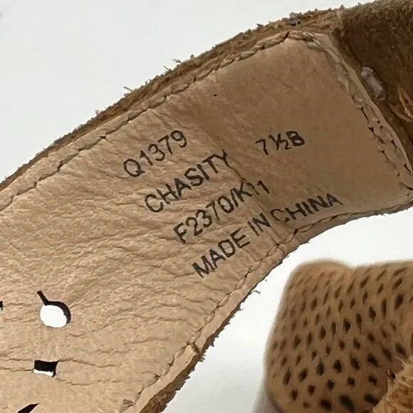 Coach Tan Suede Lasercut Peep Toe Wedges | Size 7.5