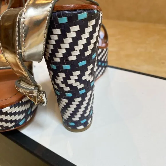 Coach Brand Navy and White Wedges