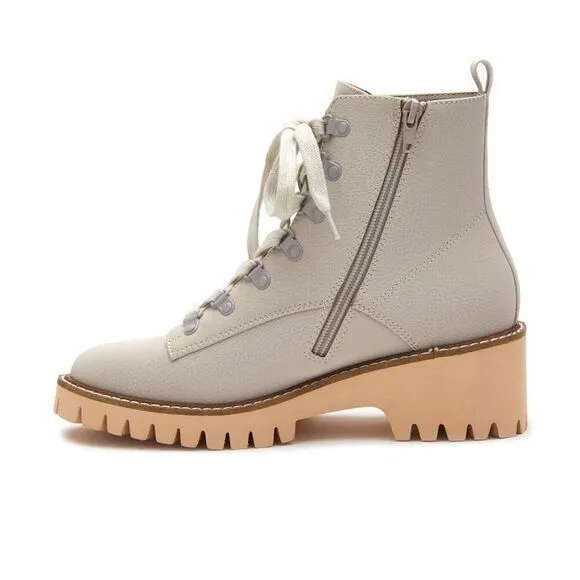 Coconuts By Matisse No Plans Women's 7.5 Stone Round Toe Lace-Up Boots KHD805