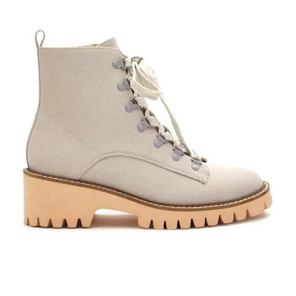 Coconuts By Matisse No Plans Women's 7.5 Stone Round Toe Lace-Up Boots KHD805