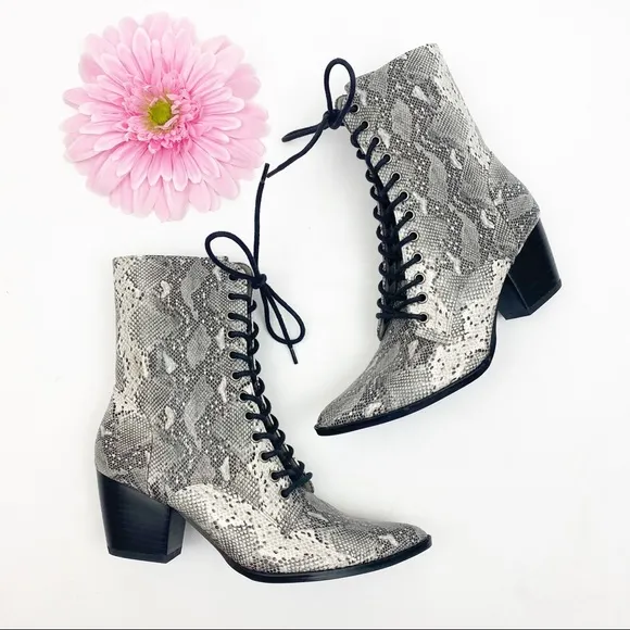 Coconuts By Matisse X Free People Cody Vegan Leather Lace Up Boots: Snakeskin
