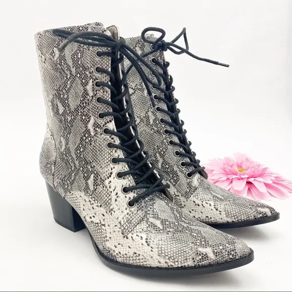 Coconuts By Matisse X Free People Cody Vegan Leather Lace Up Boots: Snakeskin