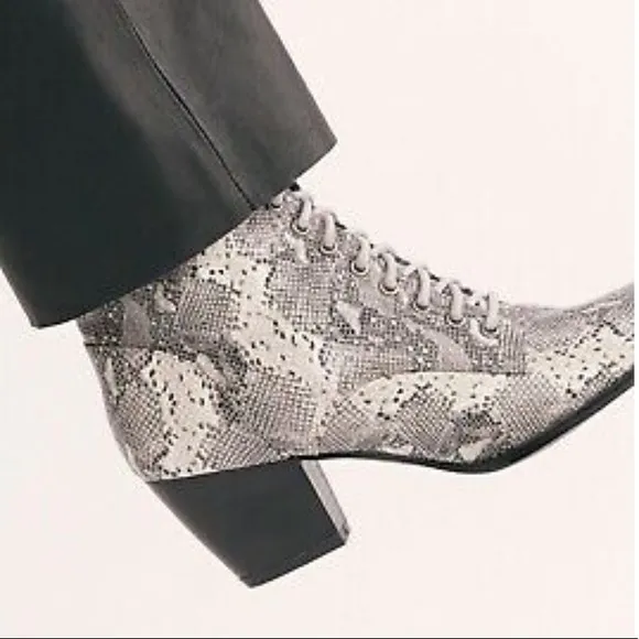 Coconuts By Matisse X Free People Cody Vegan Leather Lace Up Boots: Snakeskin