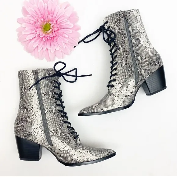 Coconuts By Matisse X Free People Cody Vegan Leather Lace Up Boots: Snakeskin