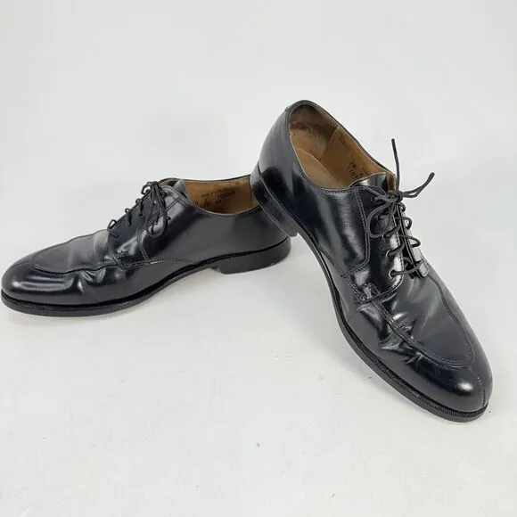 Cole Haan 11825 Black Leather Split Toe Oxford Derby Shoes 10 Vtg Made in USA